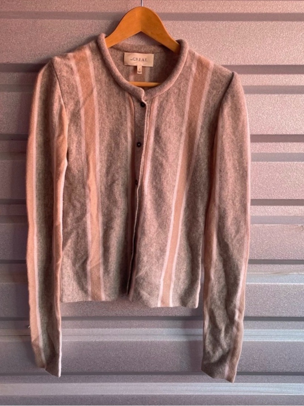 The great cashmere striped cardigan